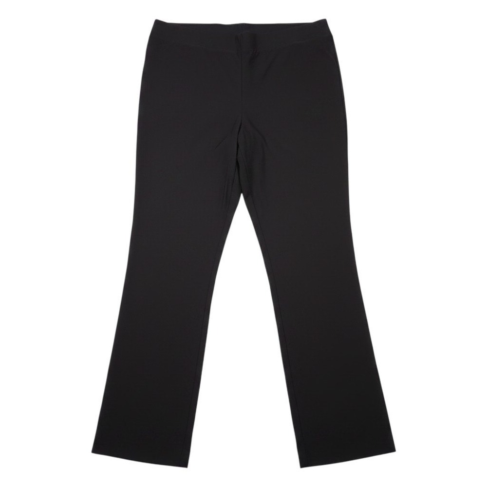 Chicos Straight Leg Pants Women Size 3 US XL Black Pull On Trousers Comfort